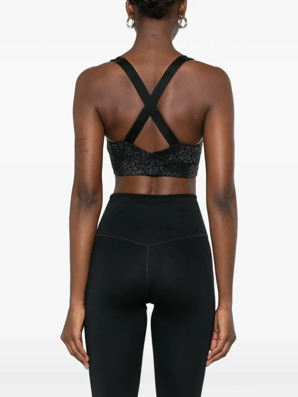 Спортивный бюстгальтер с леопардовым принтом Calvin Klein, черный — фото 4