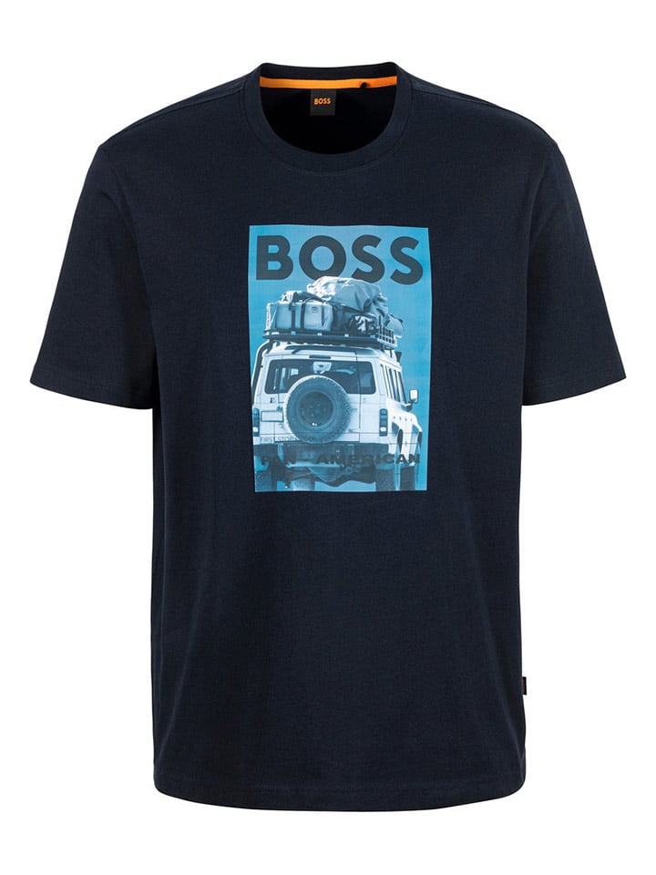 

Футболка BOSS Orange, темно-синий