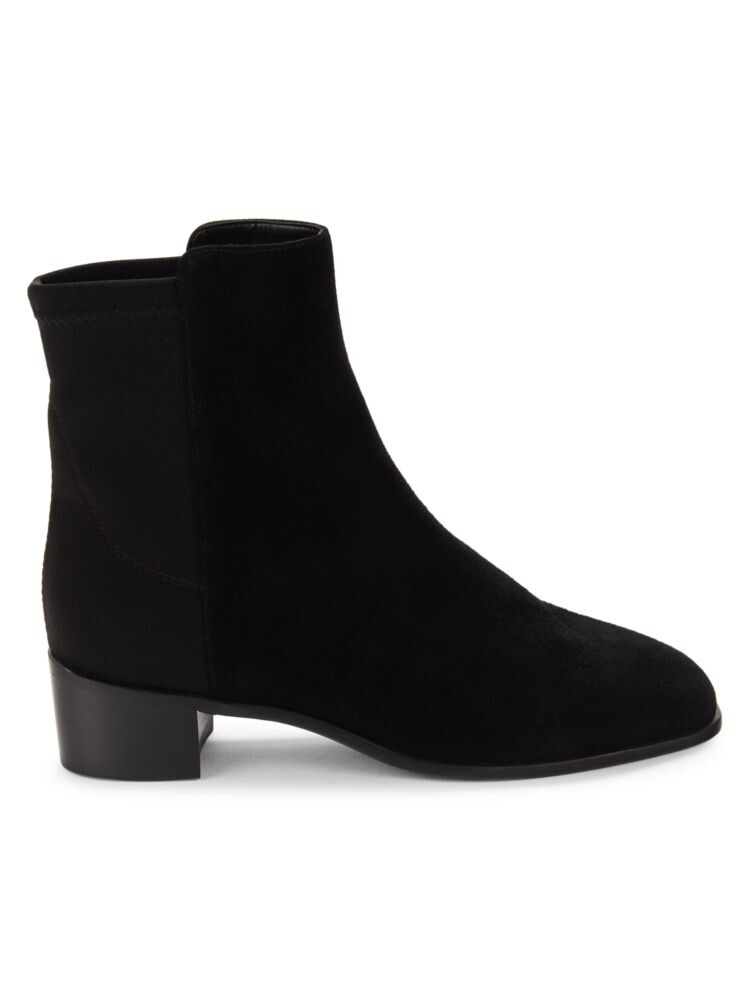 Замшевые ботильоны на каблуке City Stuart Weitzman, черный