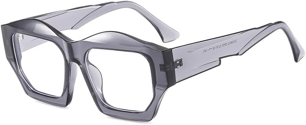 

Винтажные солнцезащитные очки для женщин и мужчин, роскошные солнцезащитные очки с нестандартной оправой и многоугольными линзами, модные очки UV400 TKKTLLT, Gray Clear