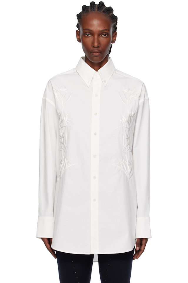 

Рубашка из поплина с вышивкой Ao Yes, белый