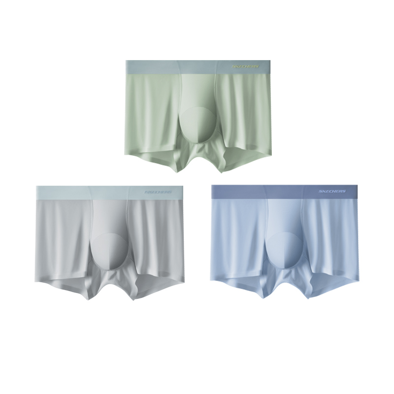 

Трусы мужские 3 шт, с упаковкой Skechers, серый+Nautical синий+Celadon with Free Packaging