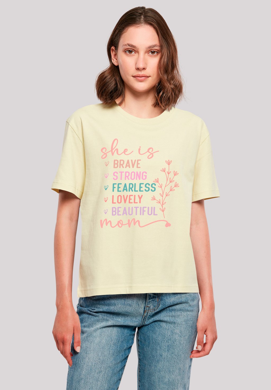 

Футболка с принтом MOTHERS DAY INSPIRATIONAL MESSAGE F4NT4STIC, желтый