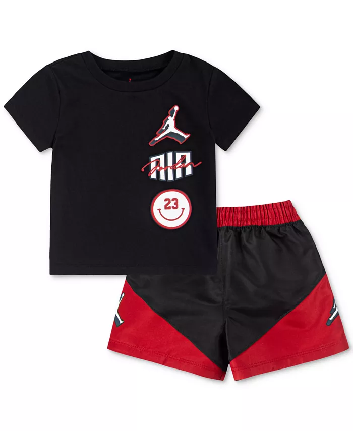 

Детский комплект для мальчиков: футболка и шорты Jumpman Stacked Play (2 предмета) Jordan, черный