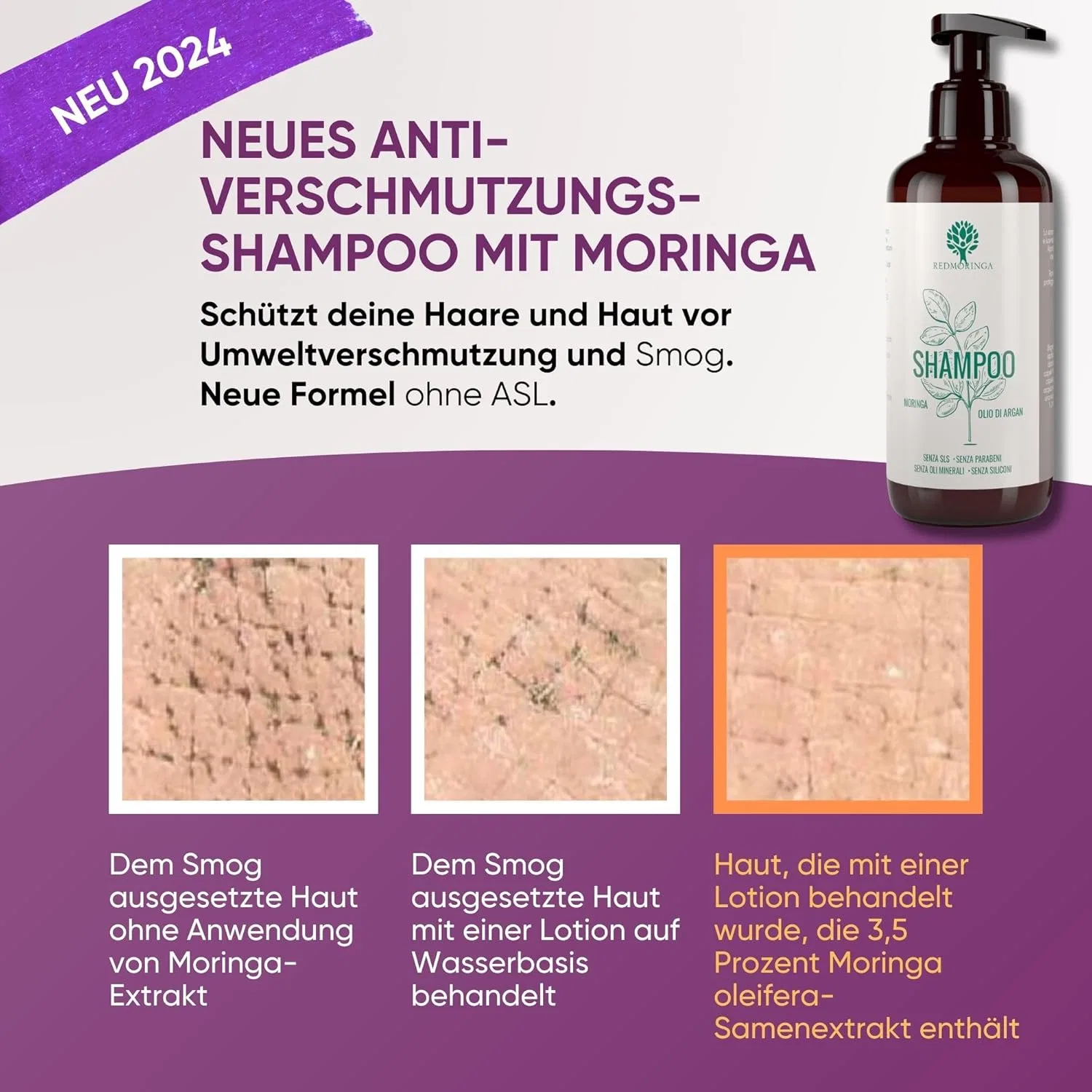 Шампунь RedMoringa Anti-Pollution с морингой и аргановым маслом Redmoringa, Fight Pollution — фото 2