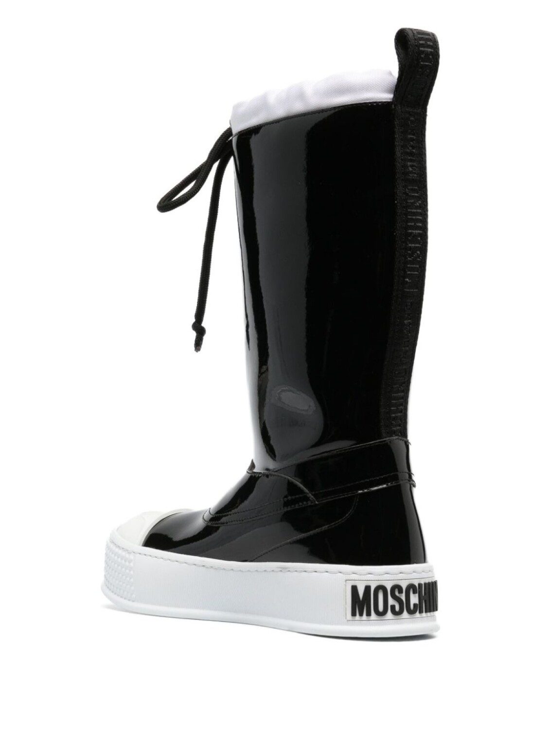 Moschino сапоги с резиновым носком на платформе, черный — фото 3