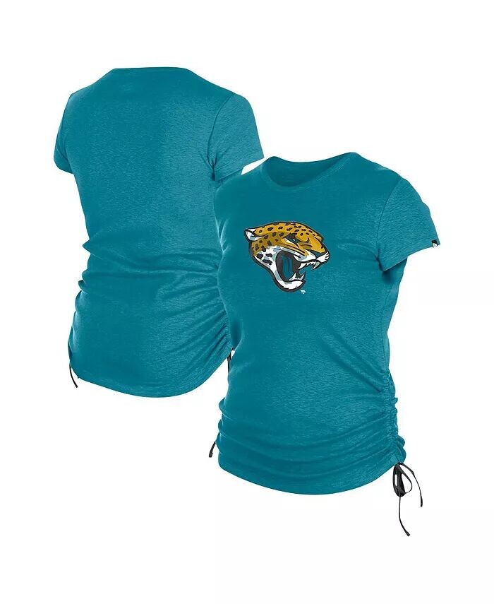 

Женская футболка с рюшами по бокам цвета «Тейл» с надписью «Jacksonville Jaguars» New Era