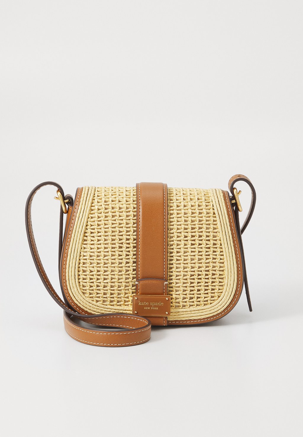 

Сумка через плечо NOUVEAU STRAW MINI SADDLE - Across body bag kate spade new york, серый