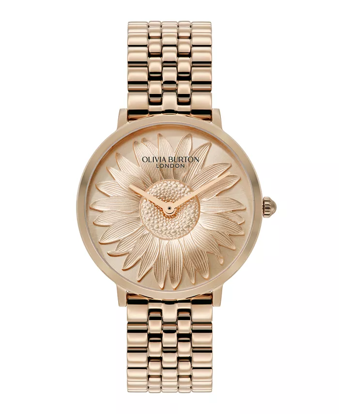 

Женские наручные часы из нержавеющей стали с позолотой Sunflower Rose Gold Tone, 35 мм Olivia Burton