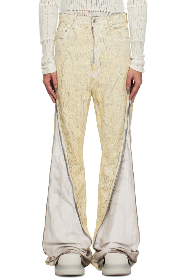 

Голливудские джинсы Bolan Banana Rick Owens, цвет milk