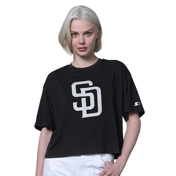 

Женская черная футболка San Diego Padres Holy Grail Boxy Cropped Starter