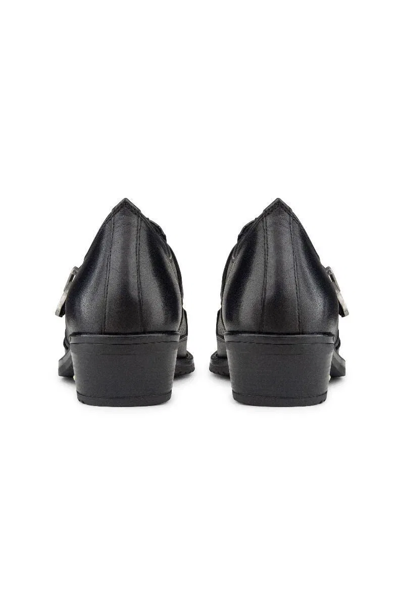 Туфли на каблуке с змеиным принтом Infinity Leather, черный — фото 4