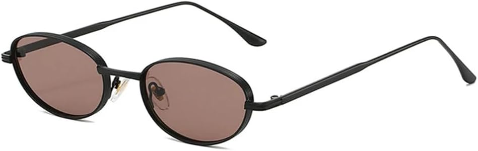 

Овальные металлические солнцезащитные очки для женщин с градиентной защитой UV400, для мужчин в стиле панк, для занятий спортом на открытом воздухе, бега и путешествий UYPTK, Black Red Brown