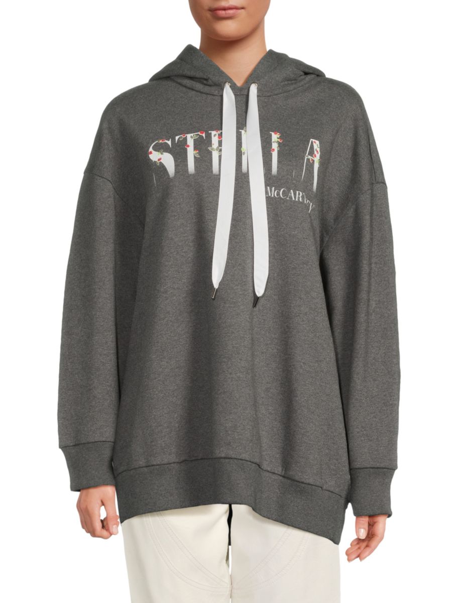 

Хлопковая толстовка с логотипом Stella McCartney, цвет Grey Melange