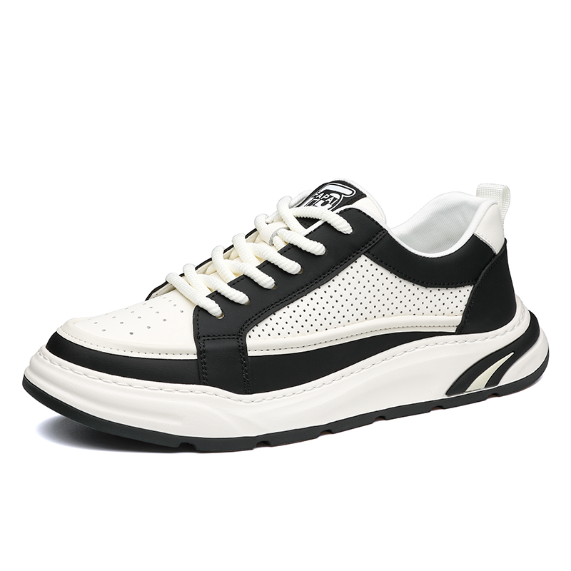 

Износостойкие низкие повседневные туфли для мужчин FAPAI, Black White Trendy