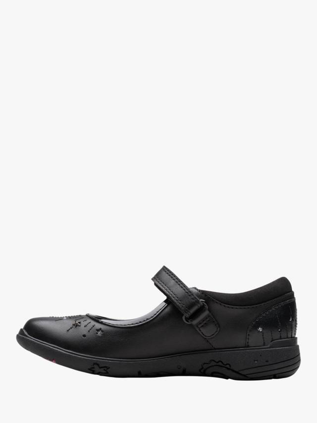 Детские кожаные туфли Relda Wish с единорогом Clarks, Black Leather — фото 2