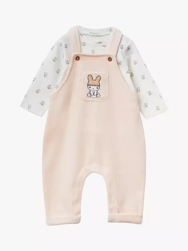 Детский хлопковый комбинезон, розовый Benetton