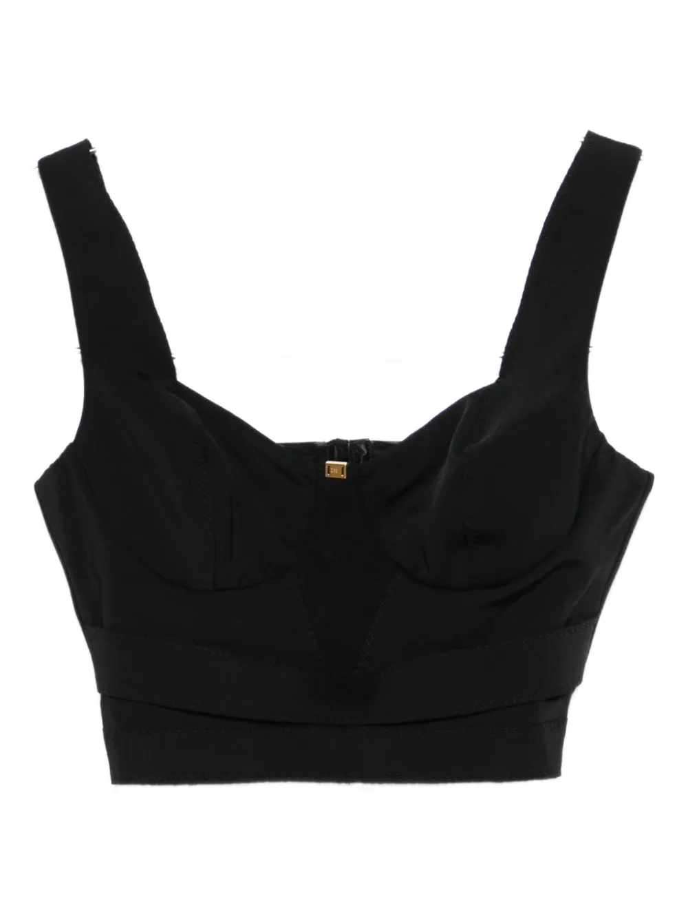 

Укороченный топ с вырезом сердечком Elisabetta Franchi, черный