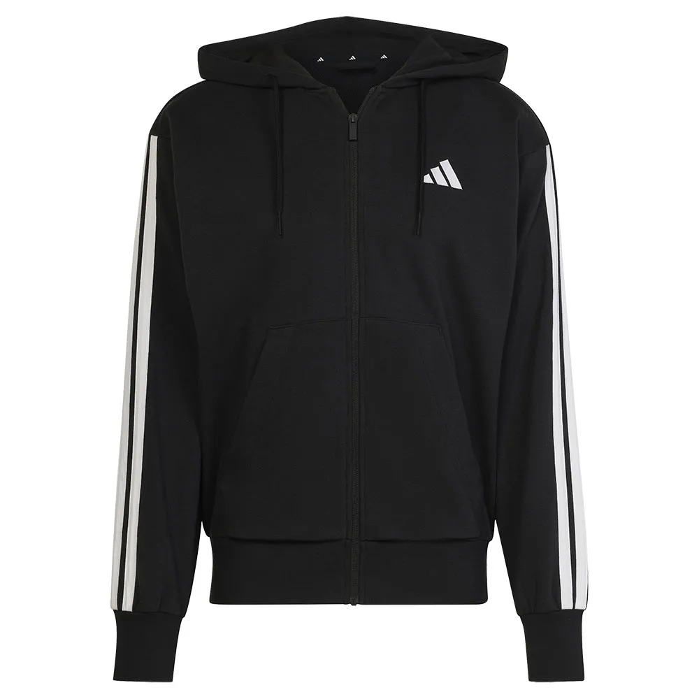Толстовка adidas Essentials 3 Stripes French Terry full zip, черный — фото 3