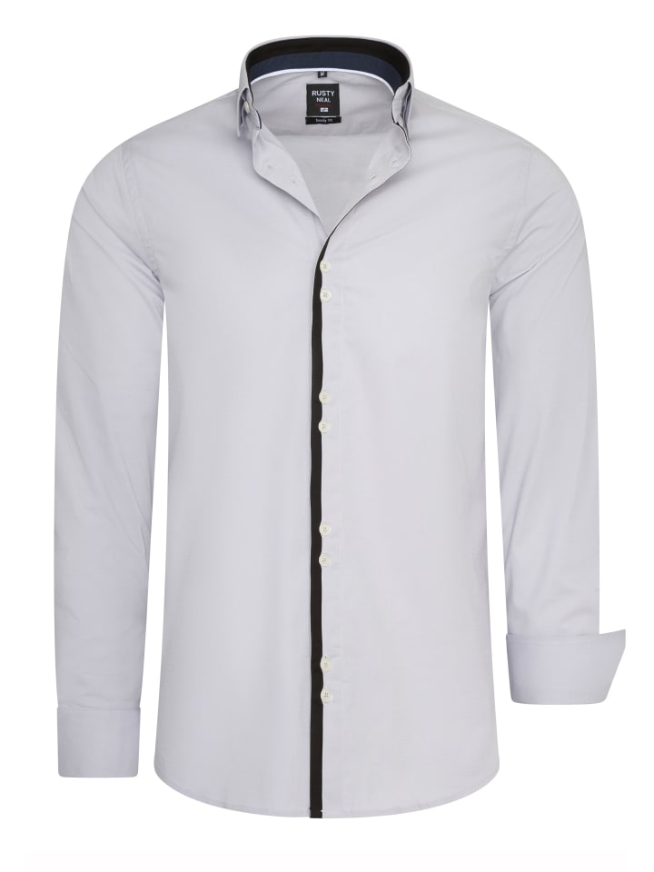 

Повседневная рубашка с застежкой на две пуговицы серого цвета Rusty Neal