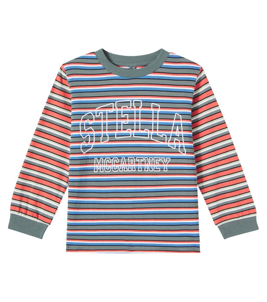 

Топ из полосатой хлопковой джерси с логотипом Stella McCartney Kids, Colourful