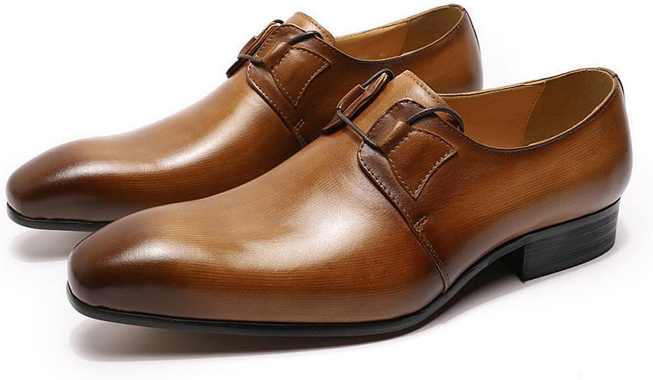 

Мужские классические туфли Santimon из натуральной кожи, удобные дерби на шнурках в итальянском стиле для свадьбы, деловой встречи и офисной носки, коричневый