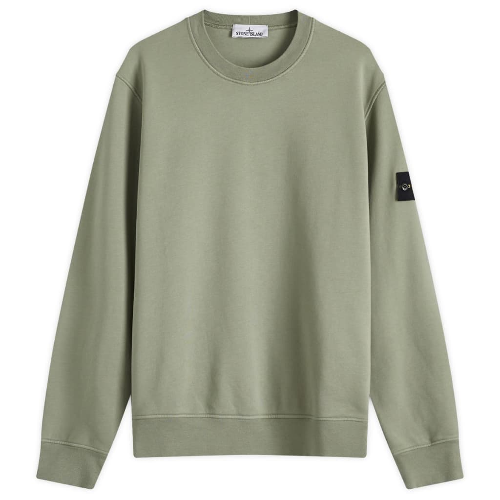 

Свитшот с круглым вырезом, окрашенный после пошива Stone Island, цвет sage