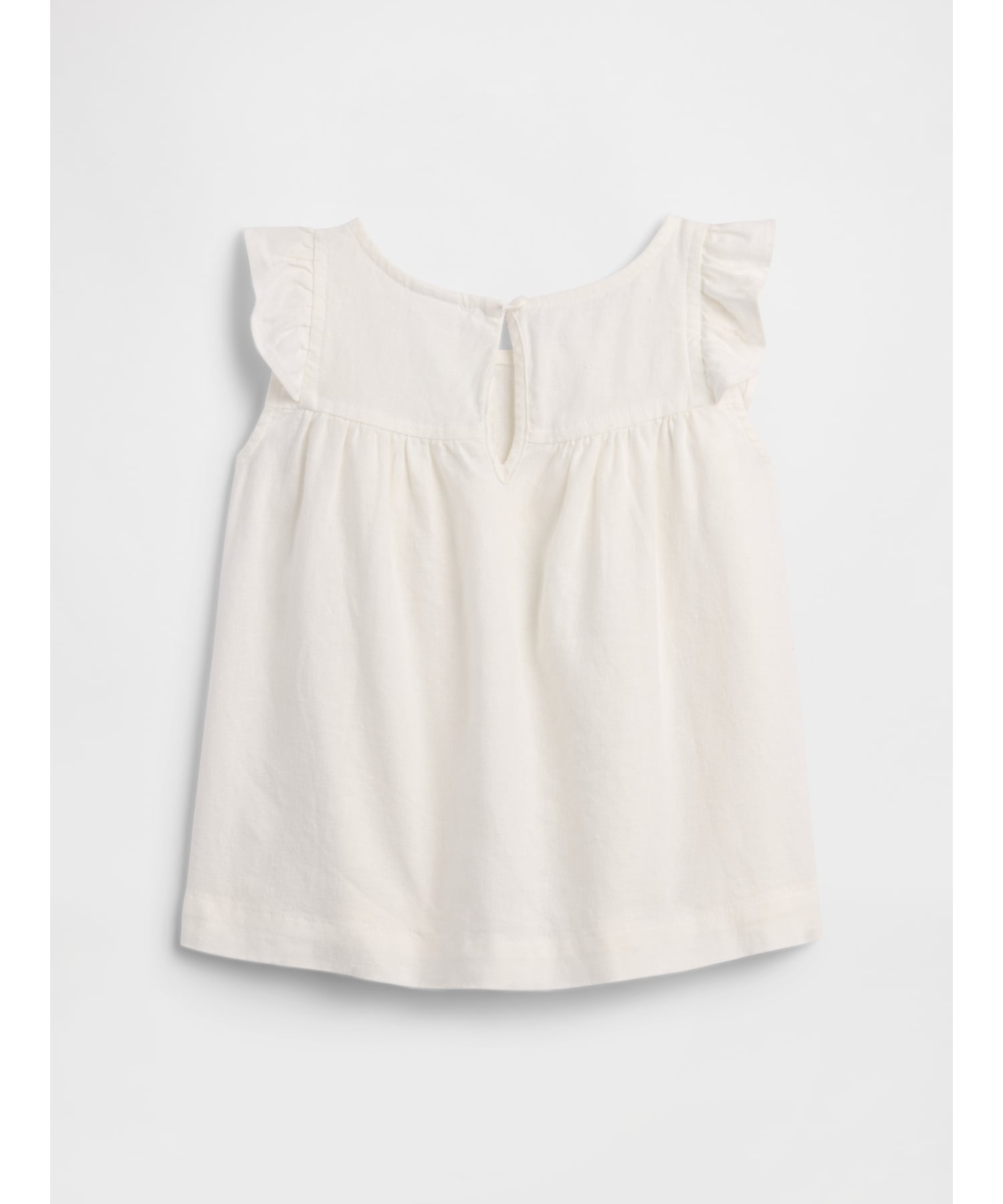 (K)babyGap Топ с оборками из льняной смеси GAP, NEW_OFF_WHITE — фото 2