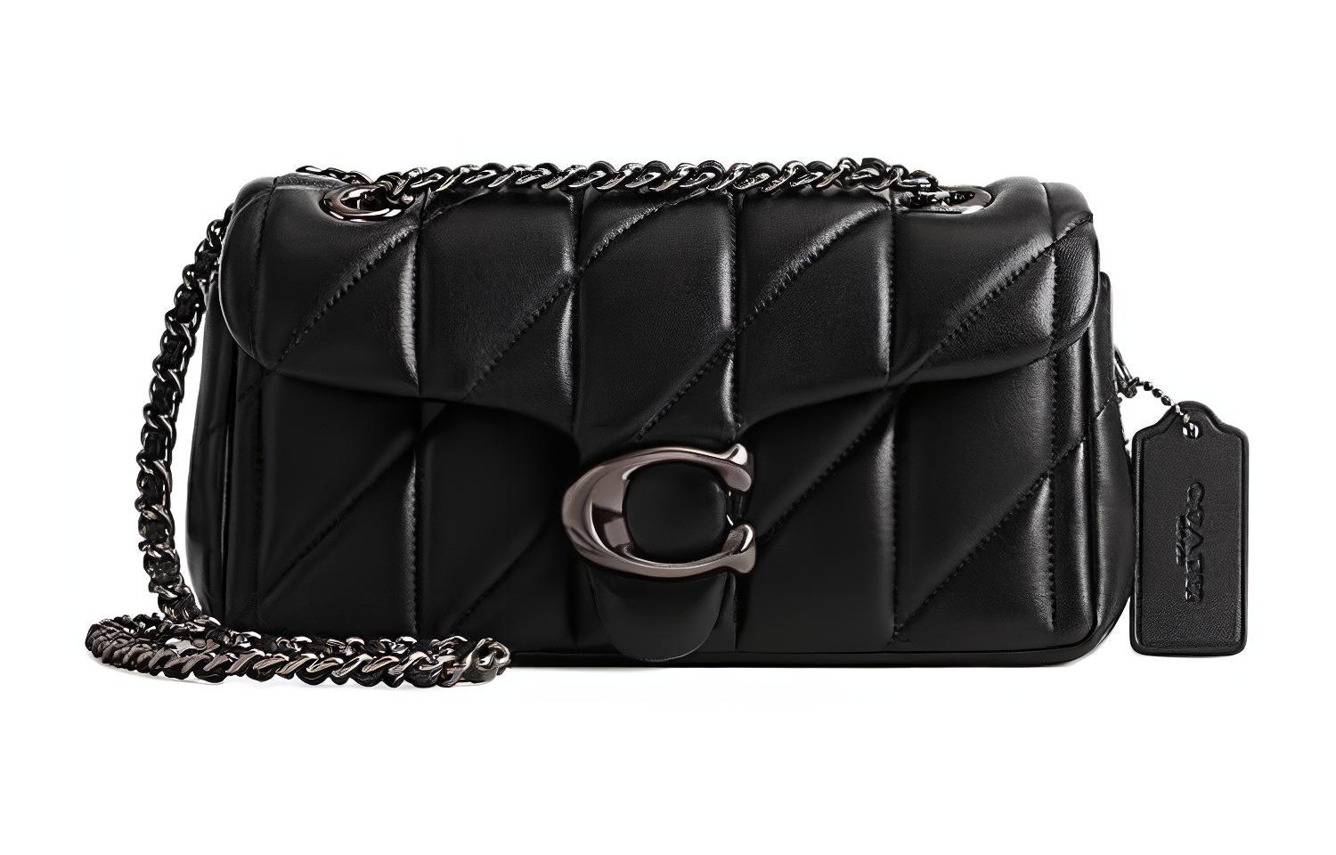 

COACH Таби овчинная женская сумка через плечо с бахромой черная