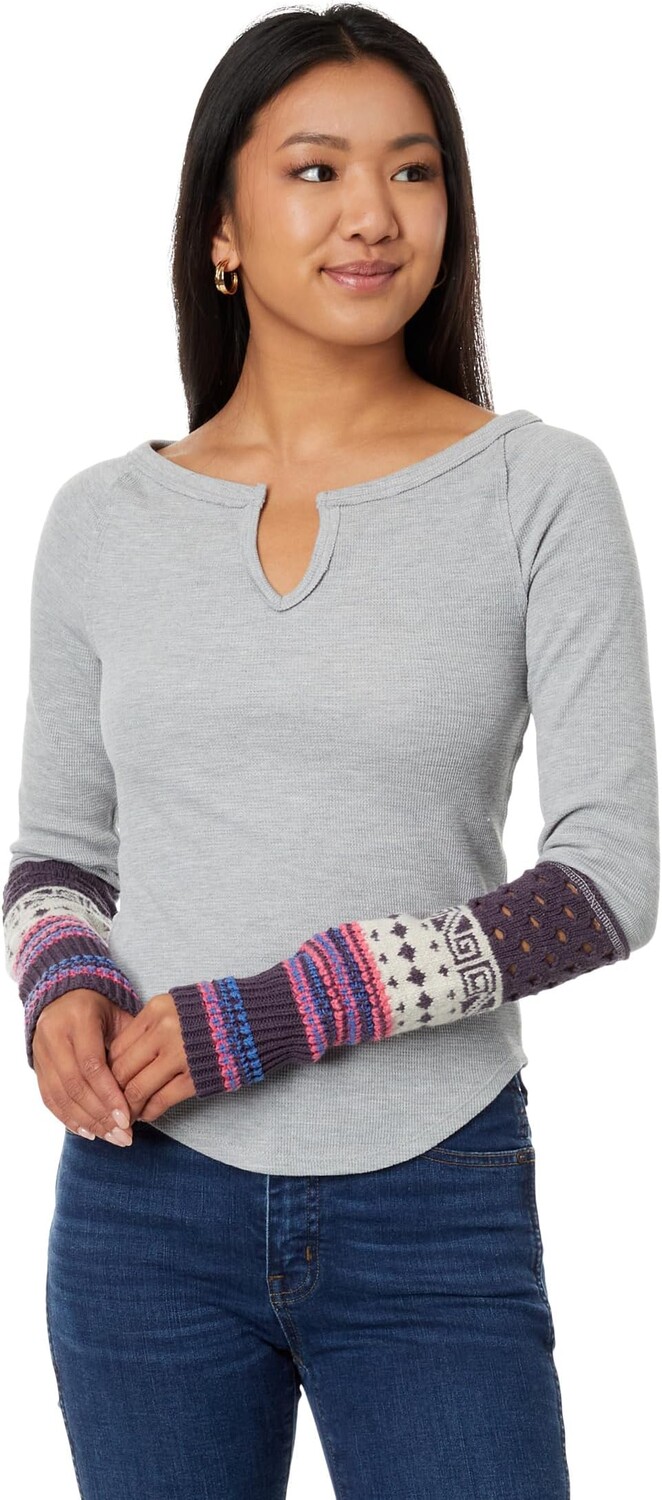 

Свитер Free People Cozy Craft Cuff, цвет Heather Grey Combo