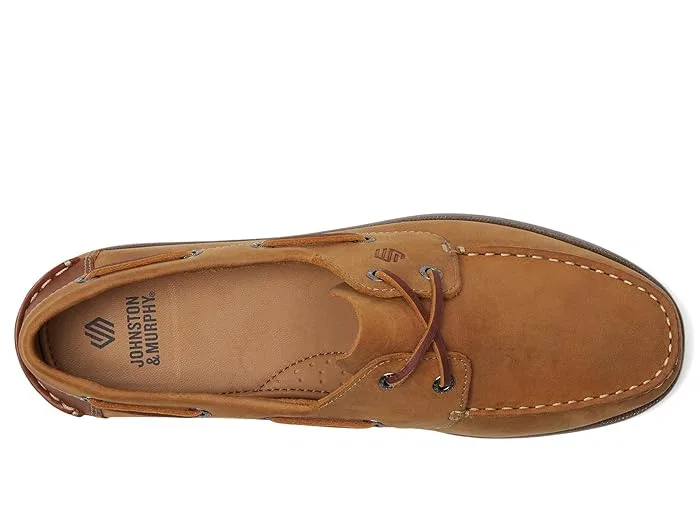 Туфли лодочки Zeke Boat Shoe Johnston & Murphy Kids, Tan Oiled Leather — фото 3