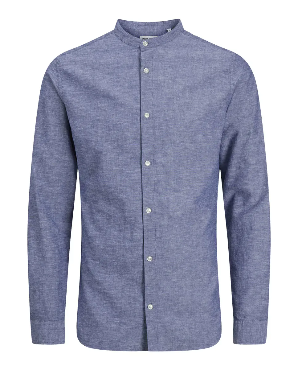 

Мужская рубашка облегающего кроя с длинными рукавами Jack & Jones, синий
