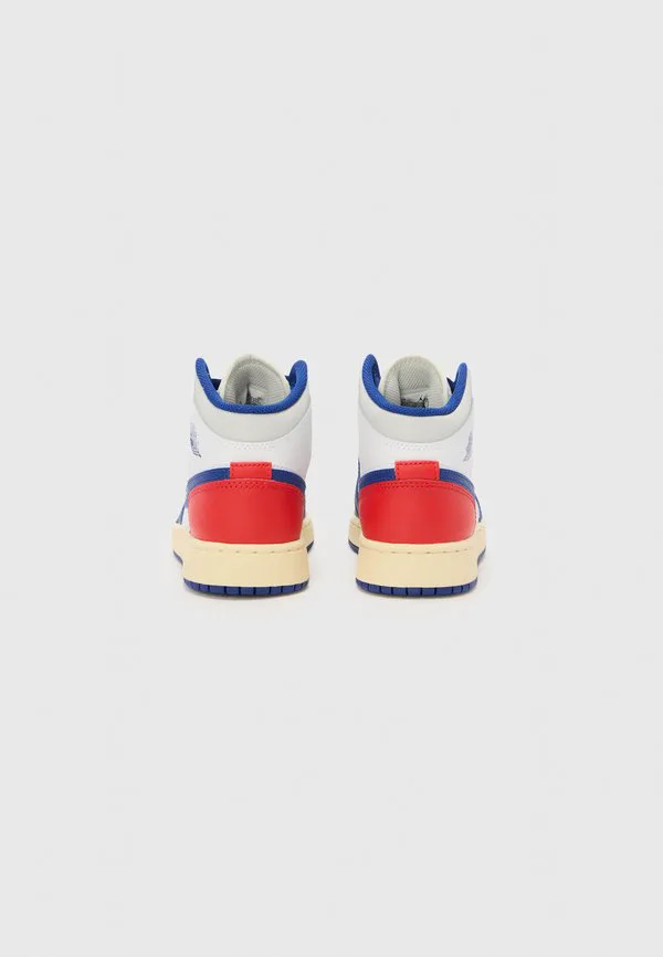 Кроссовки air jordan 1 mid унисекс Jordan, White/Deep Royal Blue/Univ Red/Neutral Grey/Sail — фото 3