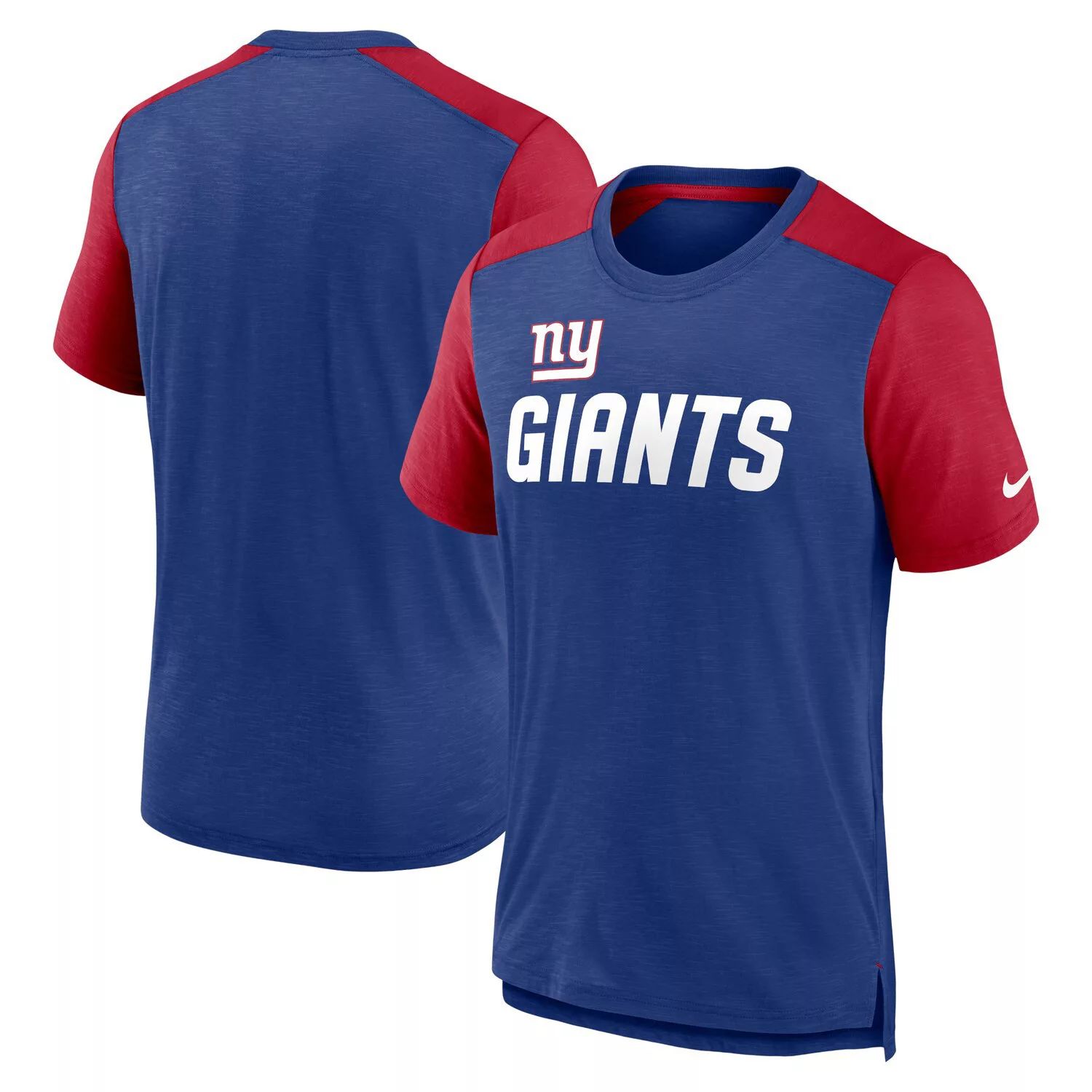 

Мужская футболка с цветным узором Royal/Heathered Red New York Giants с названием команды Nike