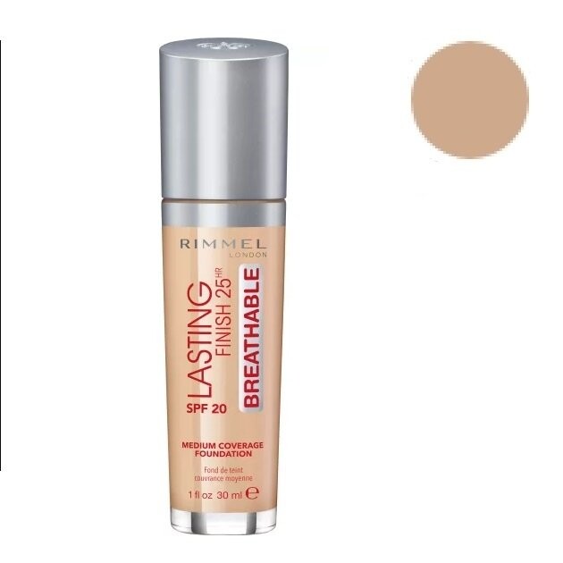 

Rimmel, Lasting Finish 25HR Дышащая, суперстойкая тональная основа для лица 103 True Ivory, SPF 20, 30 мл