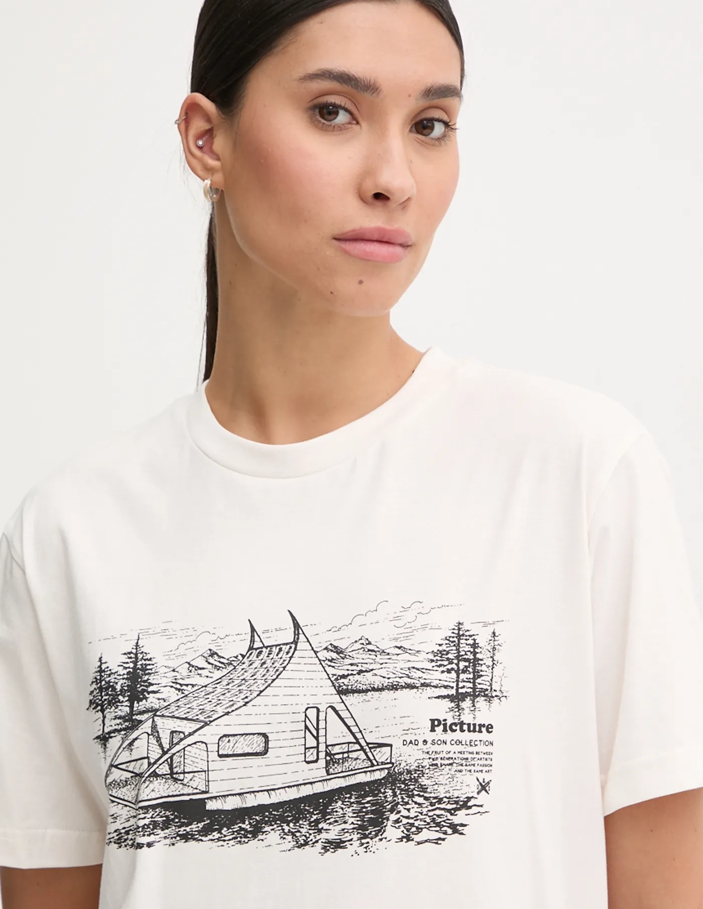 

Хлопковая футболка D&S Boathouse Picture, бежевый