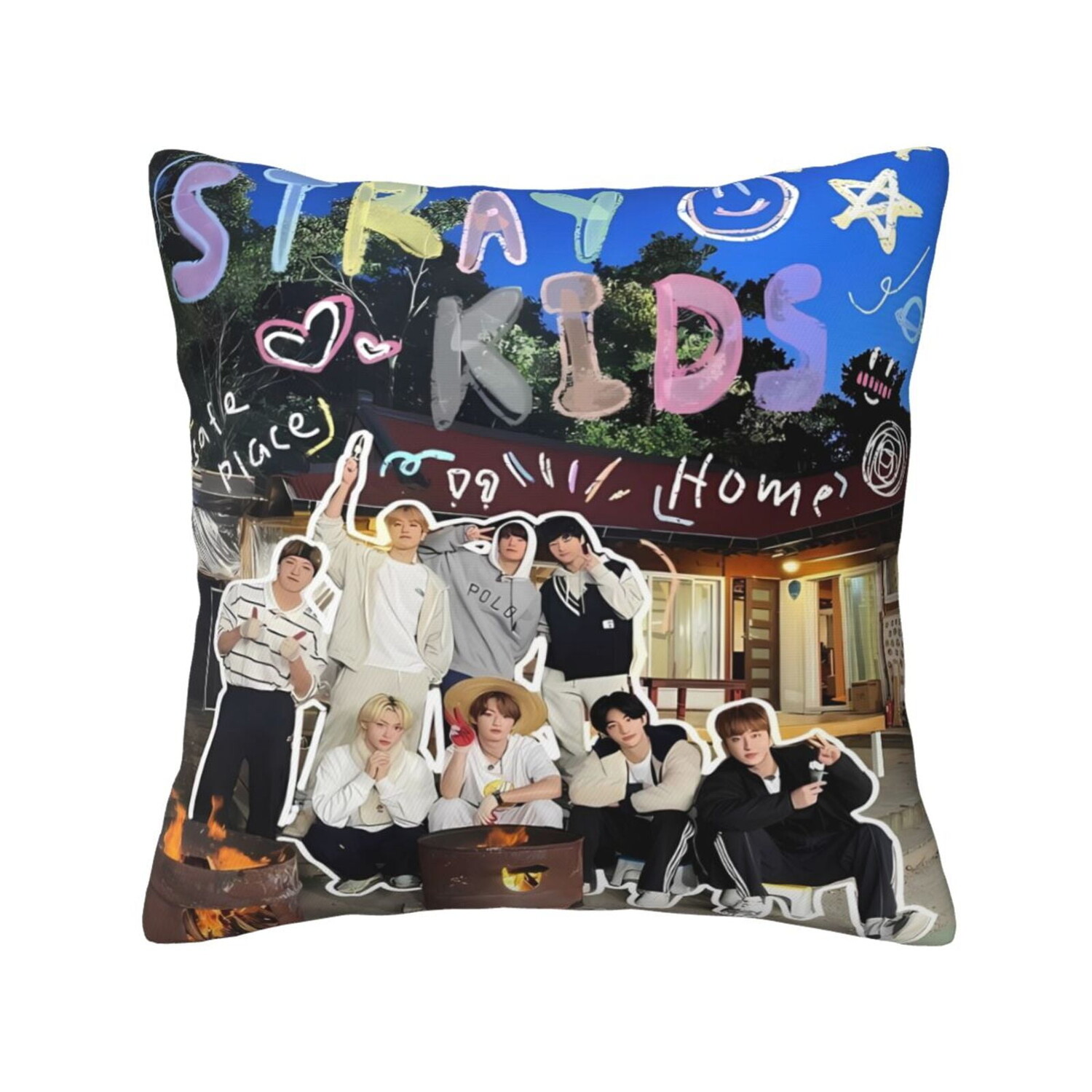 

Наволочка с рисунком Kpop Stray Kids Heqqred, черный