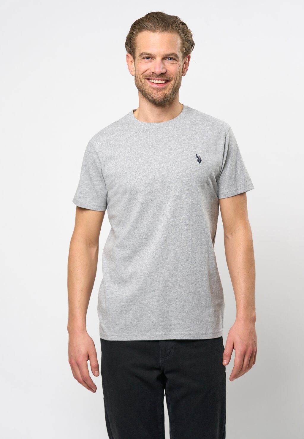 Базовая футболка Arjun U.S. Polo Assn., серый цвет — фото 3
