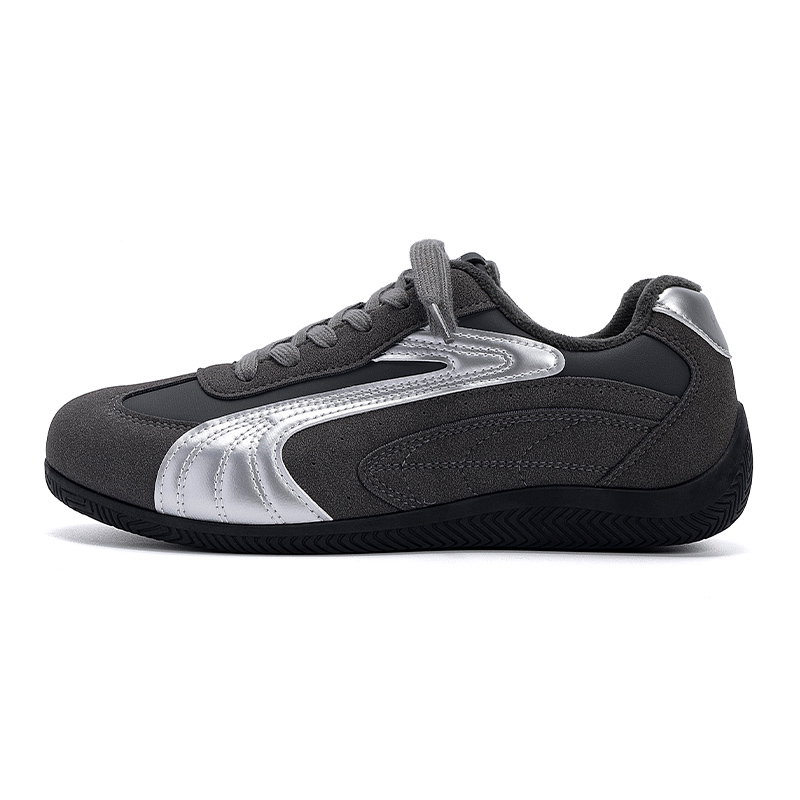 

HUANQIU Текстильные кроссовки для скейтбординга с покрытием из искусственной кожи, легкие, увеличивающие рост, низкие, мужские, цвет Gray Silver