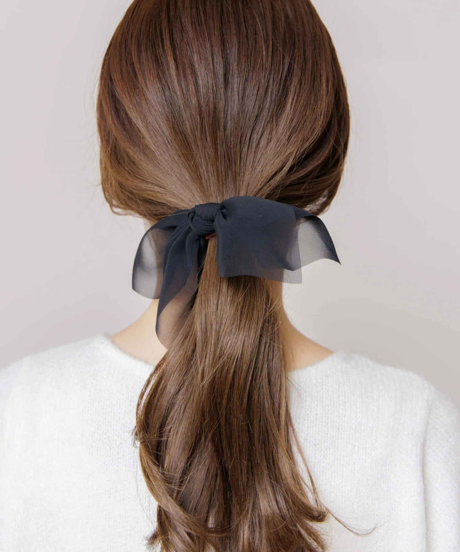 Резинка для волос с бантом Airy Ribbon, flower, чёрный