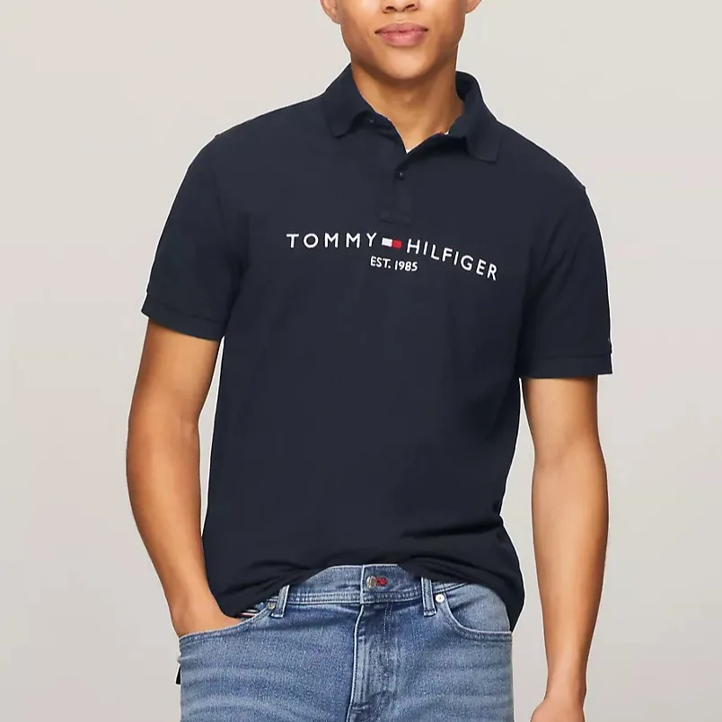 Tommy Hilfiger Поло для мужчин в темно-синем цвете — фото 4
