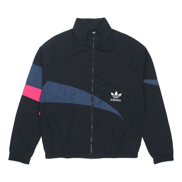 

Куртка Men's adidas originals TS Track Top Logo Printing Contrasting Colors Sports Jacket Autumn Black, мультиколор