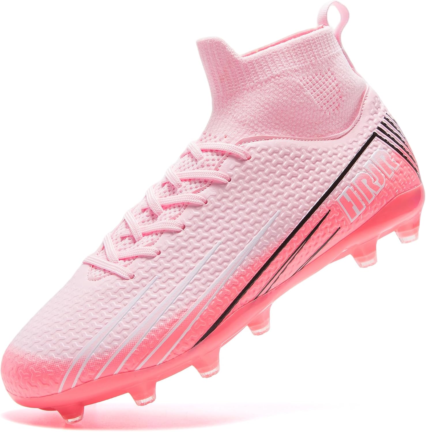 

Футбольные бутсы для мужчин и женщин, высокие шипованные кроссовки для футбола, легкие профессиональные тренировочные твифты для улицы и спорта, большие размеры для подростков Hrjr, розовый