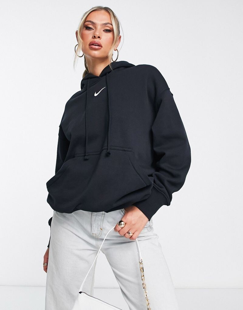 

Объемный пуловер черного цвета с парусом Nike Mini Swoosh