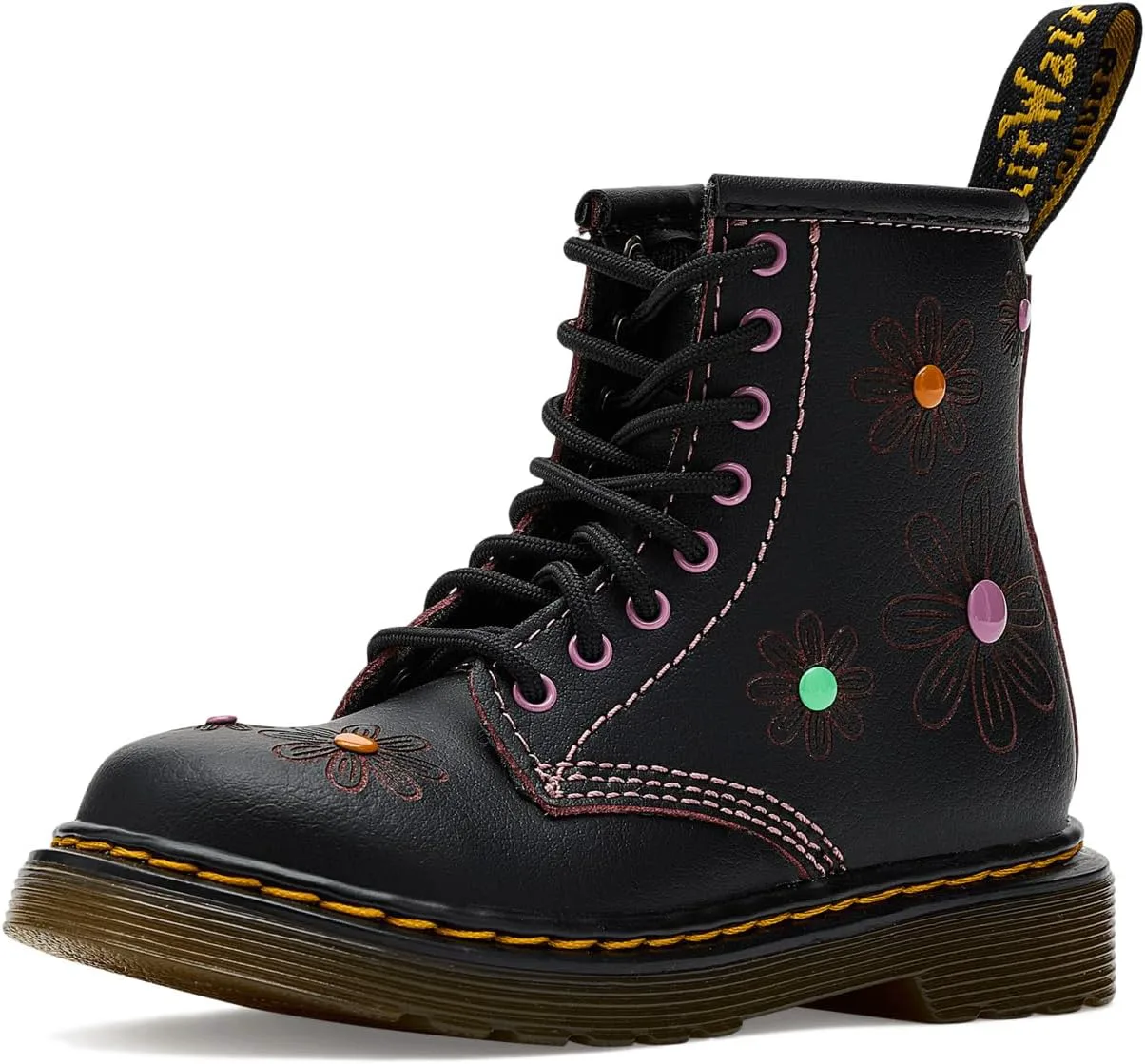 Ботинки Dr. Martens 1460 унисекс для детей (малыши), черный/розовый