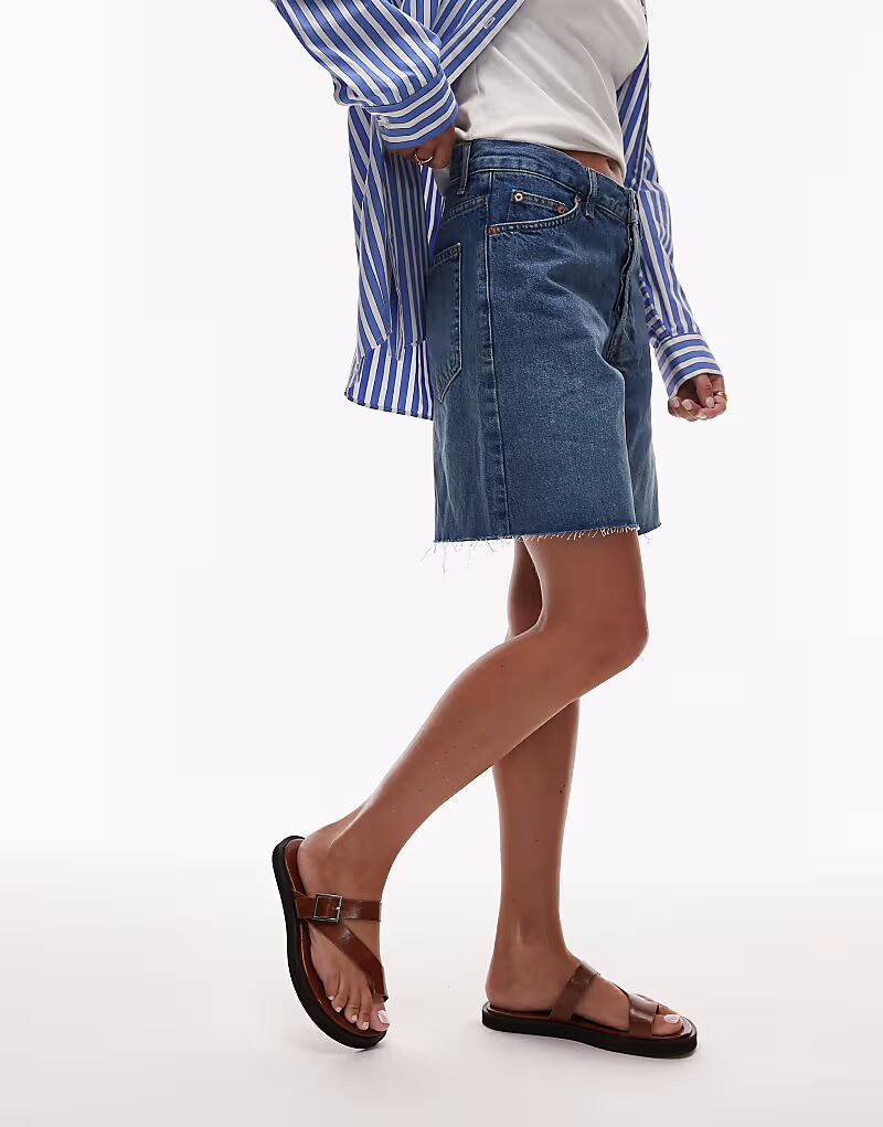 Сандалии Topshop Premium Kimberley из натуральной кожи коричневого цвета — фото 3