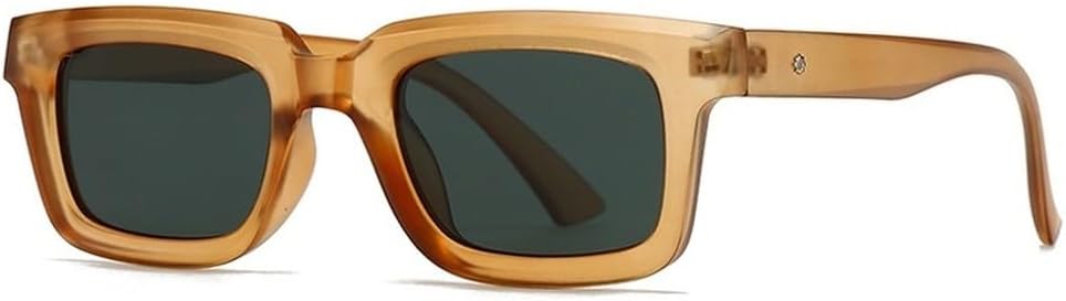 

Квадратные солнцезащитные очки для женщин, модные, конфетные оттенки, защита от УФ-излучения UV400, ретро-заклепки, мужские солнцезащитные очки SKFGNX, Orange Dark Green