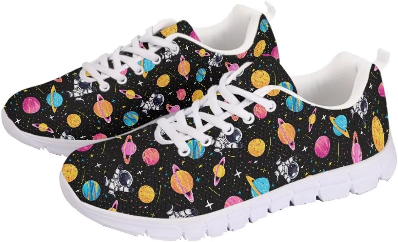 

Кроссовки chaqlin для женщин и мужчин, дышащие спортивные обувь с шнуровкой, повседневные беговые кроссовки, Cartoon Astronaut Planet