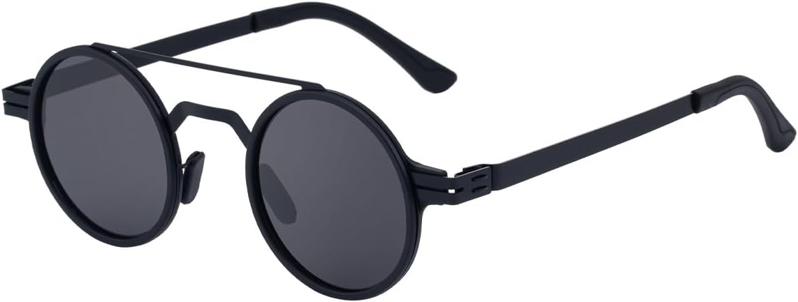 

Солнцезащитные очки в стальной оправе с двойным лучом, ретро-стиль, круглые поляризованные линзы с защитой от УФ-излучения, для вождения и использования на открытом воздухе GDKPJDT, 1