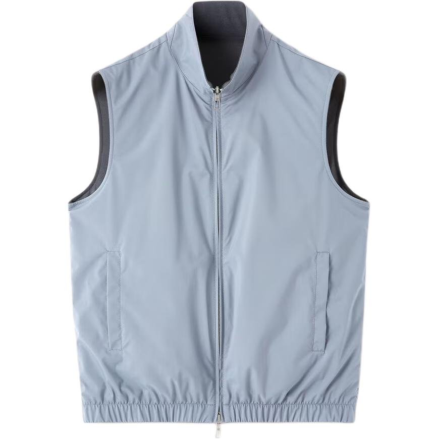 

Loro Piana Жилет мужской Misty Cloud Gray/Harbor Gray со стоячим воротником, умеренный